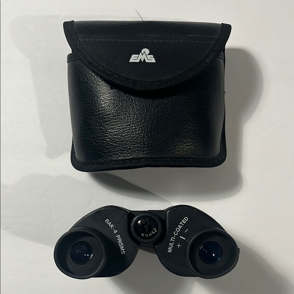 Ultra Compact 4”x3” Kids Black 8x21mm Binoculars with Case
